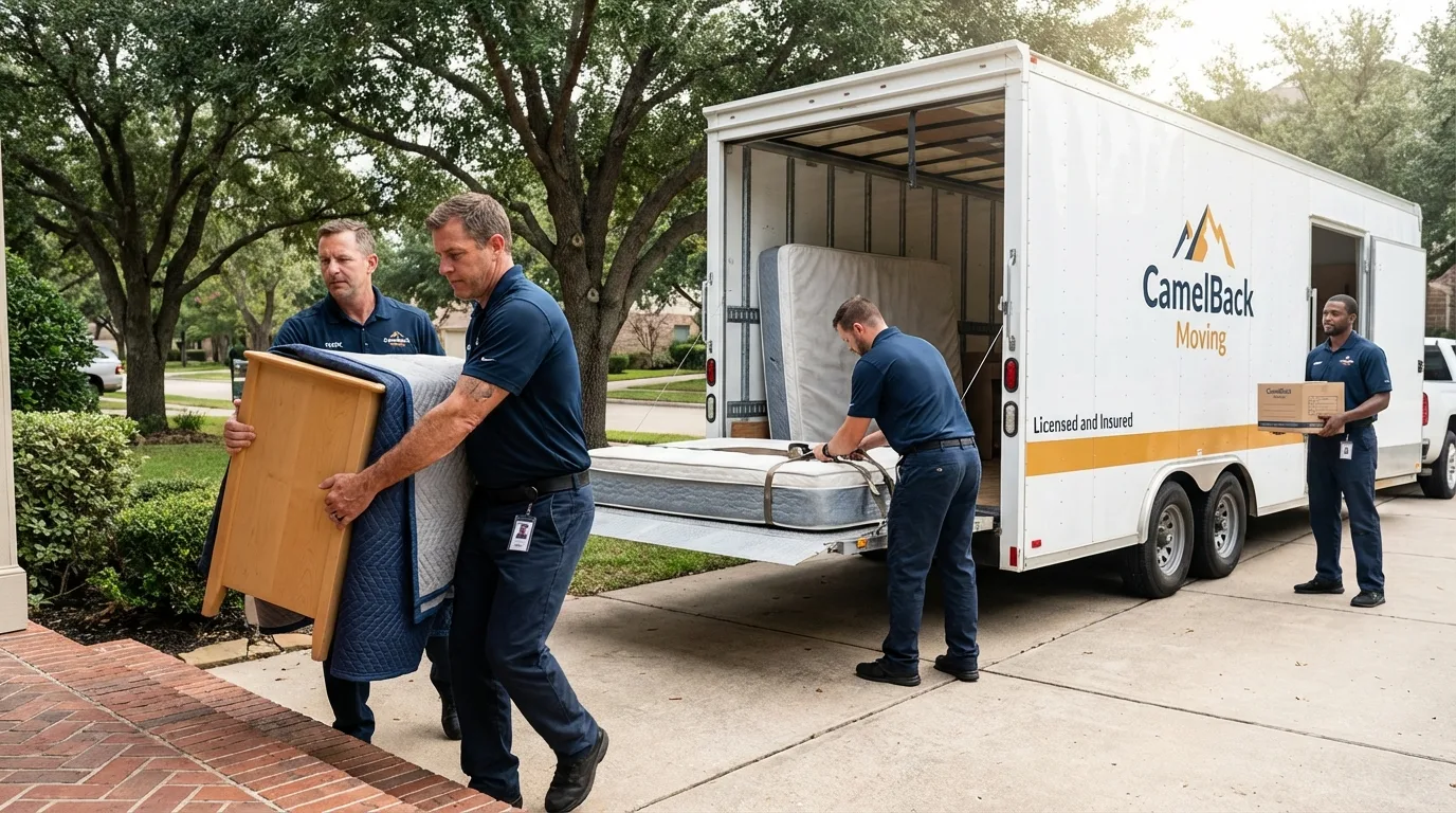Crew loading residential truck for cross-state move from Galena, KS